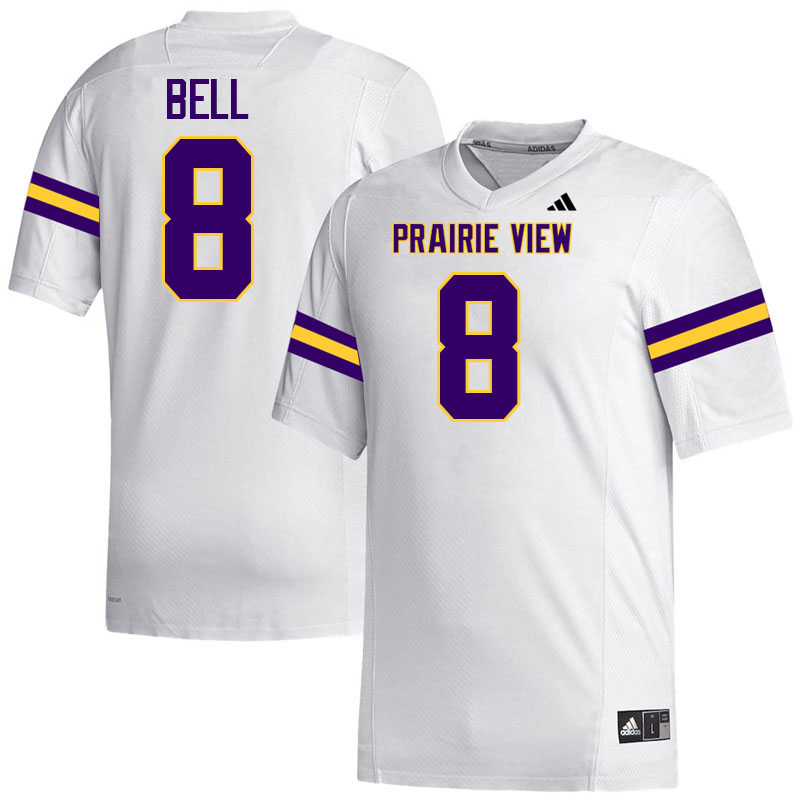 Prairie View A&M Panthers #8 Quinton Bell College Football Jerseys,Uniforms Stitched-White